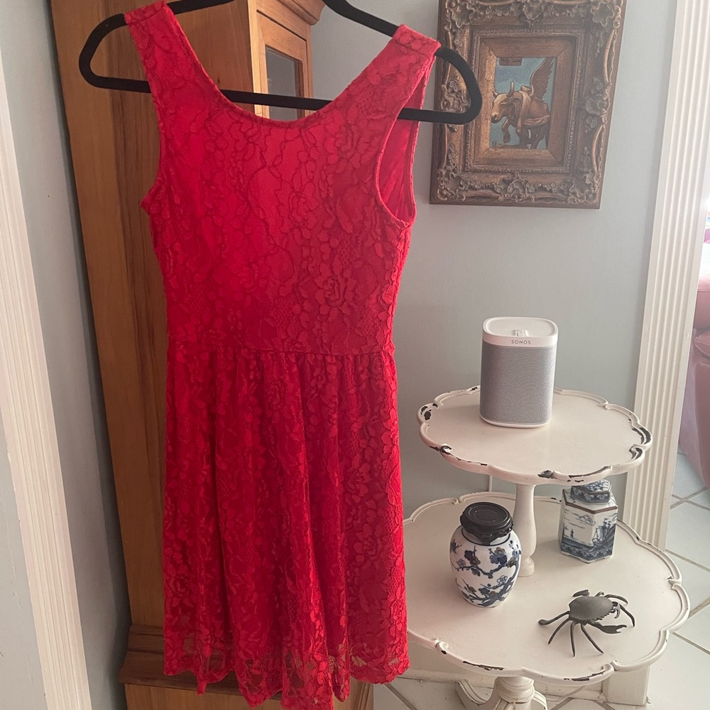 Red Lace Dress Size S